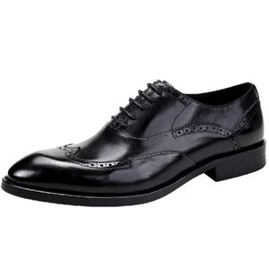 Men's Luxury New Fashion <b>Pointed</b> Toe Breathable Anti-Slip Lace-Up Business Dress Shoes - Product Image 6