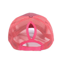Casquettes de baseball décontractées vierges en polyester avec logo personnalisé, à sequins et maille, casquette trucker 5 panneaux, chapeau de sport pour queue de cheval, haute qualité