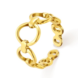 Low Price Zircon Stainless Steel Wedding <b>Rings</b> Gold Plated Red Natural Stone Zircon <b>Ring</b> - Product Image 3