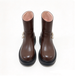 Bottes de neige pour femmes, bottines en PVC style Chelsea, décorées de perles, imperméables, bout rond, pour temps froid, OEM ODM, échantillon disponible - Product Image 3