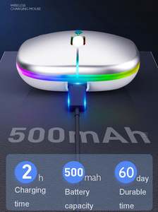 เม้าส์เล่นเกมไร้<span class=keywords><strong>สาย</strong></span> A2 RGB แบบบางเฉียบสไตล์3D อินเทอร์เฟซ USB ชาร์จไฟสีรุ้ง - Product Image 5