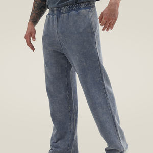 Maßgefertigte Acid-Washed GYM-Stickerei Herren Baggy Jogger Sport 400gsm Herren Fitness-Jogger Herren Weite Beinweite Sweathosen Jogger - Product Image 3
