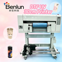 Impresora UV DTF Benlun A3 Roll Roll con 3 cabezales de impresión XP600, cabezal único de inyección de tinta para materiales de cuero flexible, automática sin bordes