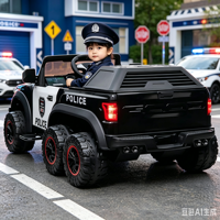 Voiture électrique tout-terrain 4x4 télécommandée pour enfants de 6 à 12 ans, 135 cm, modèle Véhicule blindé de police, pour parcs d'attractions