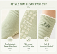 Chaussettes de yoga et de Pilates pour femmes, personnalisées OEM, avec logo, antidérapantes et absorbantes pour le printemps