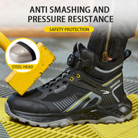 Bottes de sécurité sportives montantes portables avec tige en microfibre, embout en acier anti-écrasement, chaussures de sécurité industrielles