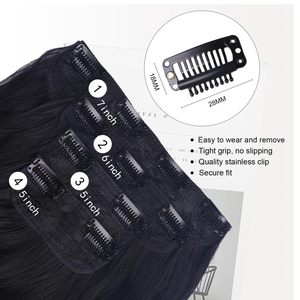 Extensions de <span class=keywords><strong>cheveux</strong></span> Remy <span class=keywords><strong>à</strong></span> clipser, sans nœuds, longues, ondulées et bouclées, pour femmes, 20 pouces, 4 pièces, <span class=keywords><strong>gris</strong></span> argenté - Product Image 3