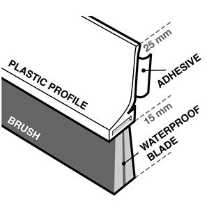 Fabriqué en espagne joint de fond de porte adhésif porte de sol inégal brosse en bois foncé PVC coupe-vent coupe-froid - Product Image 3