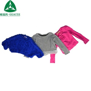 Ropa usada invierno camisetas de manga larga venta al por mayor barata Corea camiseta Casual para mujeres adultos bebé ropa de invierno Indonesia - Product Image 1