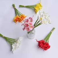 Bunga Lily Buatan Pabrik DKB Dekorasi Bunga Calla Grosir Kustom Bunga Lily Sutra Kuning Buatan