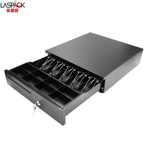 Cassetto Portadenaro Nero LASPACK con 5 Scomparti per Banconote e 8 per Monete, Sistema POS con Interfaccia RJ11 per Supermercati e Negozi al Dettaglio - Product Image 3
