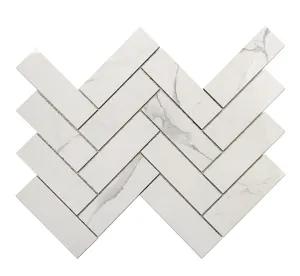 Statuario branco porcelana Material Waterjet bloqueio mosaico peças