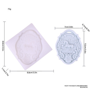 硅胶蜡环氧树脂钥匙扣铸造模具，带挂孔，用于珠宝制作、吊坠工艺品、装饰、蜡烛、肥皂、蜡香袋模具 - Product Image 6