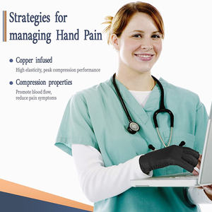 Hombres Mujeres Dolor en las articulaciones Mano Brace Soporte Cobre Compresión Artritis Guantes - Product Image 2