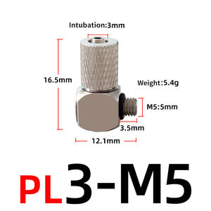Conector Rápido Neumático de Compresión de un Toque, Serie PC PL PB M3 M4 M5 M6, Codo, Cruz, Conexión de Manguera de Aire con Bloqueo - Product Image 2