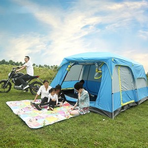 <span class=keywords><strong>Camping</strong></span> en plein air deux chambres Village familial 13 bande lumineuse d'ambiance automatique 8 personnes grande tente de <span class=keywords><strong>Camping</strong></span> étanche avec poteau - Product Image 5