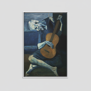 Picasso Old Guitarist Print: Printed <b>Canvas</b> <b>Wall</b> Art,WHITE FRAMED <b>CANVAS</b> - Product Image 2