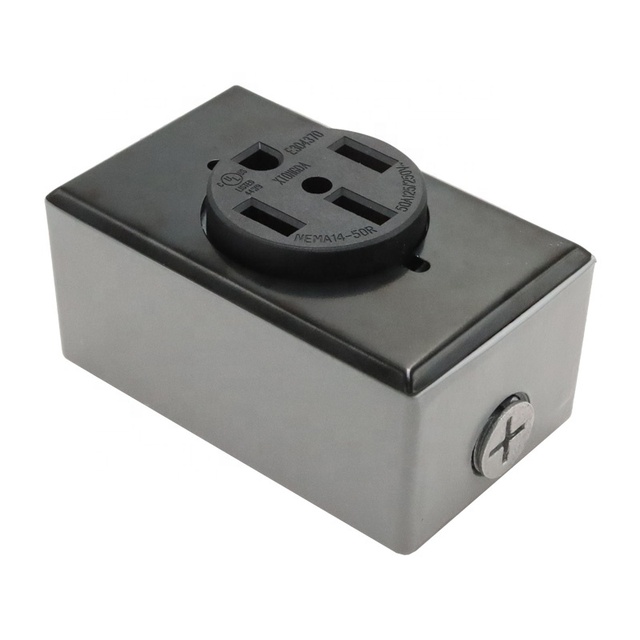 Industrial Grade 50 Amp NEMA 14-50R Wall Socket 125/250V Flush Mounting 3P 4W Power Outlet Charging Pile US 125/250V Flush