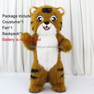 Funtoys quantité minimale de commande 1 pièce 2M/2.6M personnalisé en peluche personnage Animal longue fourrure tigre personnage mascotte gonflable tigre mascotte Costume - Product Image 5