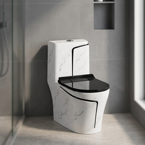 WC monobloc en céramique couleur personnalisée, à chasse directe, à sortie verticale, pour projets hôteliers - Product Image 5