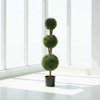 Arbre Topiaire Artificiel Triple Boule en Plastique de 1,20 m - Écologique et Durable pour Décoration Intérieure/Extérieure de Mariage