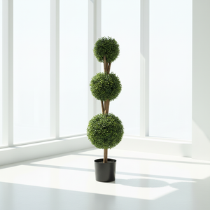 Arbre Topiaire Artificiel Triple Boule de 1,20 m - Plantes Artificielles pour l'Intérieur & Plantes Artificielles pour la Maison - Product Image 4