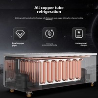 Vitrine Réfrigérée Commerciale pour Fruits, en Acier Inoxydable, à Refroidissement Direct, avec Étagères, pour la Présentation et la Conservation des Produits Frais, et Table de Travail pour la Préparation Culinare