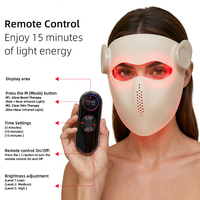 Masque LED AZURE Professional 665nm 460nm 850nm 1064nm 236 LED noir avec commande vocale intelligente, appareil de photothérapie