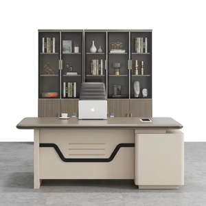 Ensemble de bureau de direction moderne Ekintop, bureau de direction en bois avec armoire latérale, armoire à dossiers pour bureau professionnel - Product Image 2
