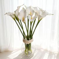 Hochwertige Künstliche Weiße Calla-Lilie aus PU mit Echtem Touch für Hochzeitstisch-Dekoration, Brautstrauß und Heimdekoration im Großhandel