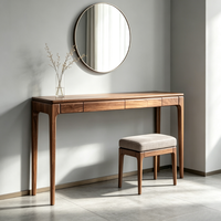 Table d'entrée de luxe minimaliste de style chinois en bois massif, moderne nordique, longue, en chêne premium, en bois d'hévéa écologique, en noyer noir