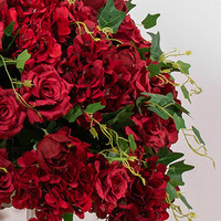 Boule de fleurs de rose simulée réaliste, décoration de table de mariage de style occidental moderne, centre de table en fleurs de soie fait à la main