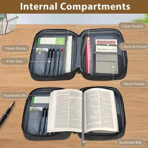 Muestra Gratuita de Funda para Biblia, Funda de Biblia de Alta Gama, Estuche de Cuero con Bolsillo con Cremallera y Asa - Product Image 3