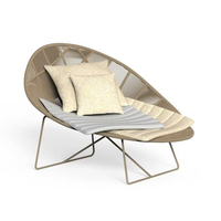 Ensembles de meubles d'extérieur peu encombrants avec housses lavables, chaise œuf légère et imperméable en corde tressée avec structure en aluminium pour jardin