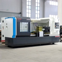 Mesin Bubut CNC Flat Bed CK6180 Besi Cor Berat untuk Pemrosesan Pembubutan Bagian Cakram Flens Besar