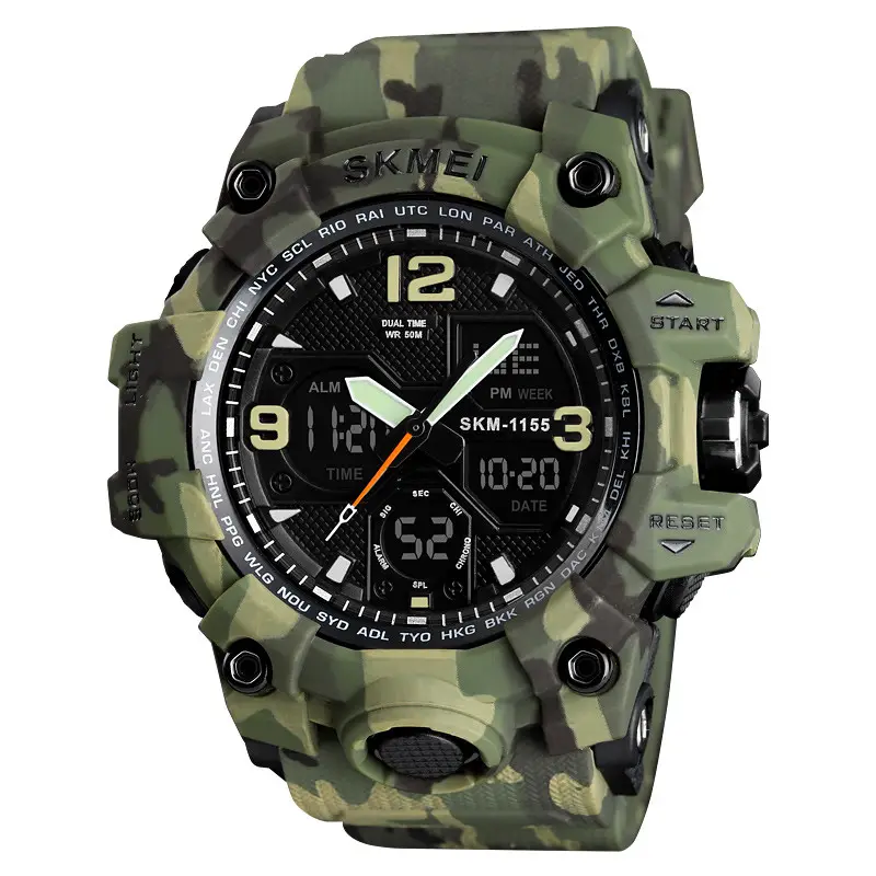 SKMEI 1155 B Luxury Denim Style Sports Watches Men Fashion Digital Quartz Watch Waterproof Casual Wrist Watch Clock