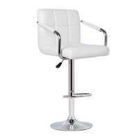 Tabouret de bar commercial moderne et minimaliste en cuir, avec structure métallique, réglable en hauteur, durable, stable, imperméable, pour la maison, la cuisine, le salon