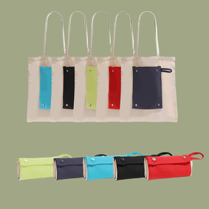 Sac fourre-tout en toile recyclée Sac d'épicerie de grande capacité pour sac à main pliable de supermarché pour femmes - Product Image 5