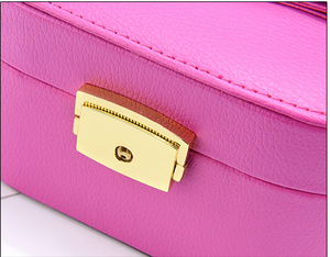 Boîte de rangement de voyage de luxe rose pour bijoux, étui de présentation pour bagues et pendentifs, vente en gros - Product Image 5