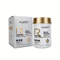 Kit de soin capillaire ALAPEX Biotine Kératine Système de réparation avec complexe de collagène Formule liquide hydratante 2-EN-1 pour cheveux secs et abîmés