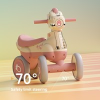 Trottinette à quatre roues pour enfants dinosaure, 1-3 ans, en EVA, voiture d'équilibre, à pousser au pied, nouveau style