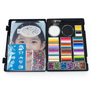 <span class=keywords><strong>Peinture</strong></span> temporaire pour le visage et le corps à <span class=keywords><strong>base</strong></span> d'eau, naturelle et végétale, pour adultes et adolescents - Utilisation en festival, palette de couleurs personnalisables - Product Image 1