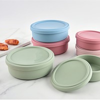 Boîte à lunch bento pliable hermétique en silicone de qualité alimentaire, personnalisable ODM/OEM, avec capacité de 1 à 3 L, réutilisable et compatible micro-ondes