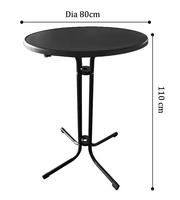 Table pliante à hauteur réglable, très vendue, Dia80, plusieurs couleurs au choix, forte capacité de charge