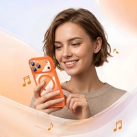 Étui magnétique pour téléphone N52 avec bouton intelligent, coque antichoc TPU+PC compatible avec les accessoires magnétiques pour iPhone 18Pro/18ProMax
