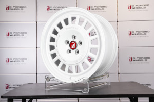 Llantas de Aleación Forjadas Blancas Puras de Diseño Profundo con Radios Rectangulares para Rally y Carreras, 15-17 Pulgadas, 4x108 5x114.3, Estilo Retro, Compatibles con Golf, Polo, León - Product Image 2