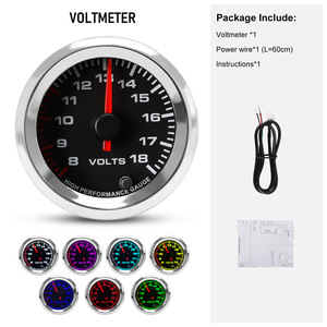 Voltmètre haute performance 52 mm analogique 8-18 V CC, jauge de voiture universelle - Product Image 2