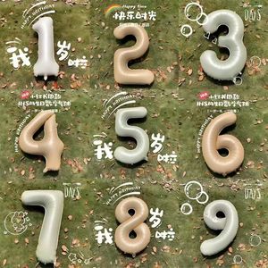 Globo de Aluminio con Números de Cumpleaños en Color Crema Caramelo, Estilo Ins, de 32 Pulgadas, Decoración para Fiestas de Cumpleaños - Product Image 3