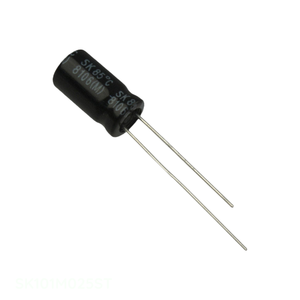 Condensador Original CAP ALUM 100UF 20% 25V RADIAL TH SK101M025ST de 100 uF con Orificio Pasante - Product Image 1