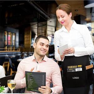 Grembiuli da Lavoro Personalizzati con Logo, con Tasche, Uniforme da Cameriere, Grembiule Resistente Unisex per Pulizie, Bar, Caffetterie e Negozi di Tè al Latte - Product Image 3